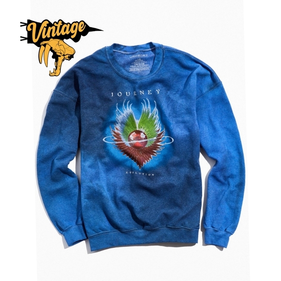 Journey Band Vintage Oversized Evolution Tie-Dye Crewneck SZ L - Picture 1 of 4